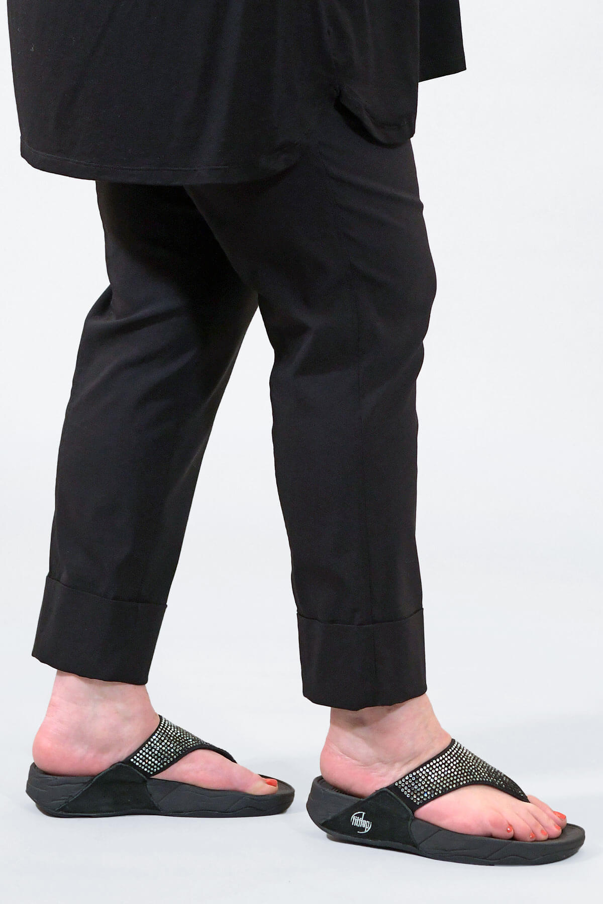 Robell Bella turn up crops - black