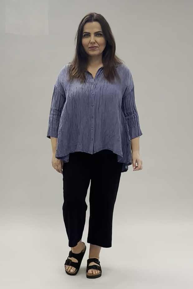 Grizas crinkle shirt - blue nova