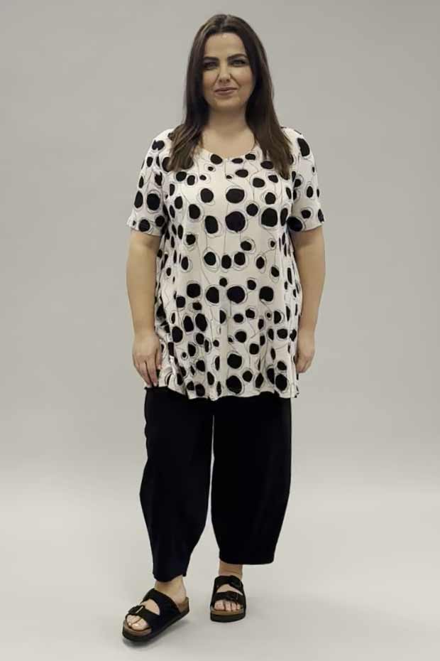 Noen abstract circle t-shirt - black/oatmeal