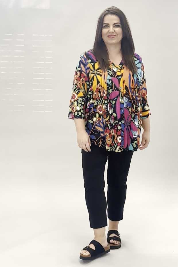 Orientique Copacabana pleat shirt