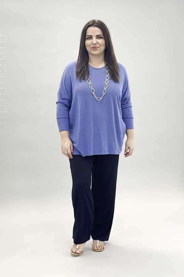 Wasabi Simone 4 batwing jumper - amparo blue