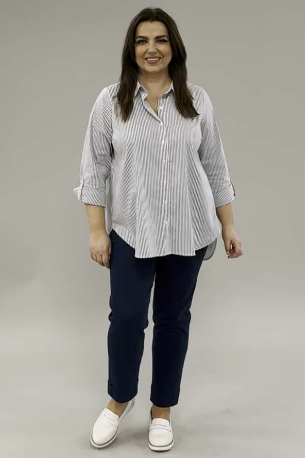 Via Appia striped shirt - blue