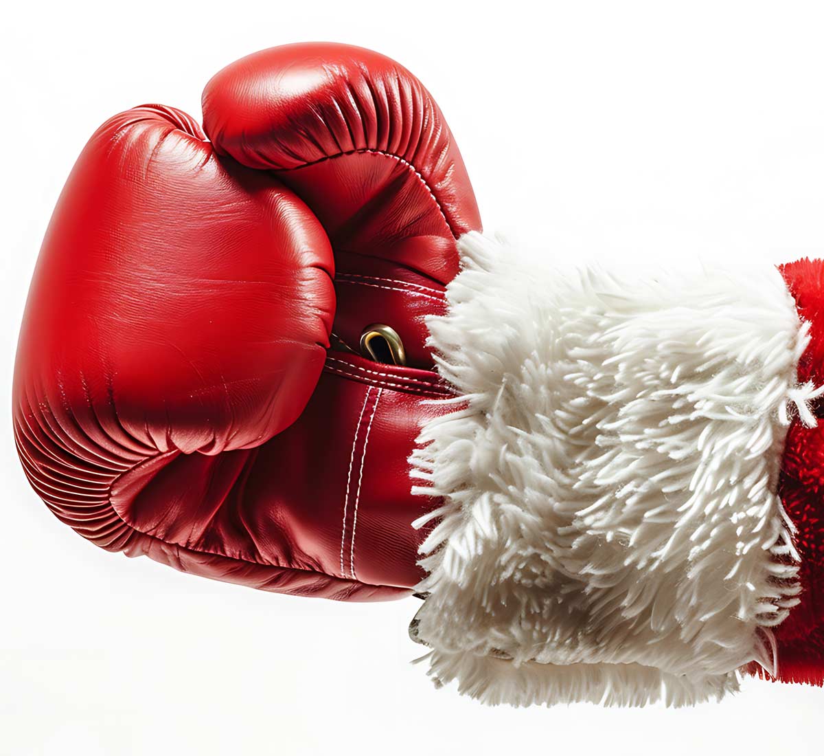 Boxing glove with hunt of Santa Claus's arm