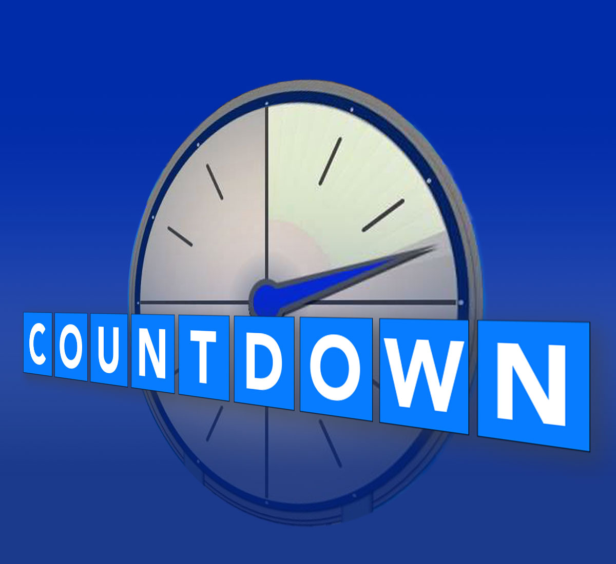 The Countdown Clock styled graphic