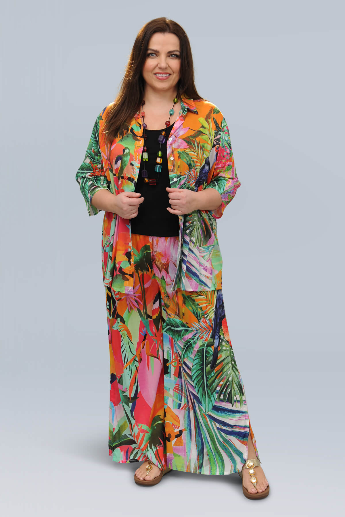 Orientique Rio digital Rainforest shirt