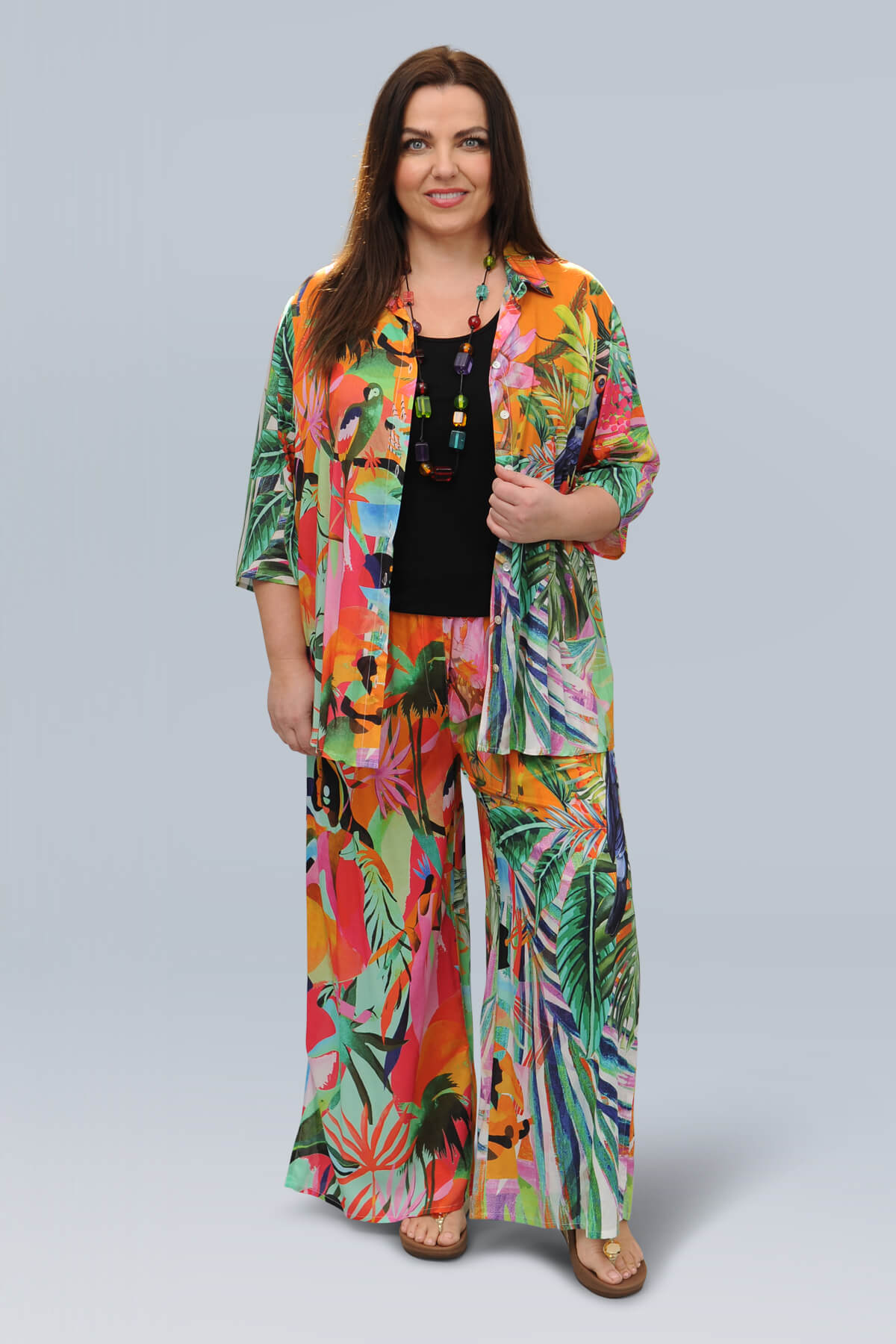 Orientique Rio digital Rainforest shirt