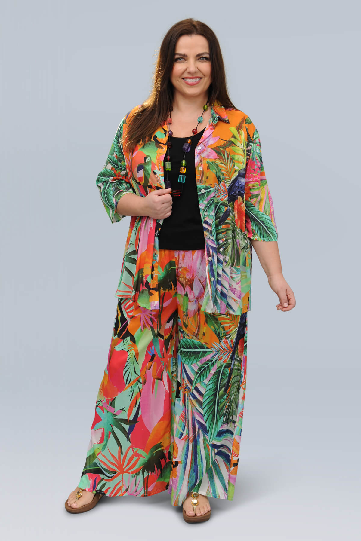 Orientique Rio digital Rainforest shirt