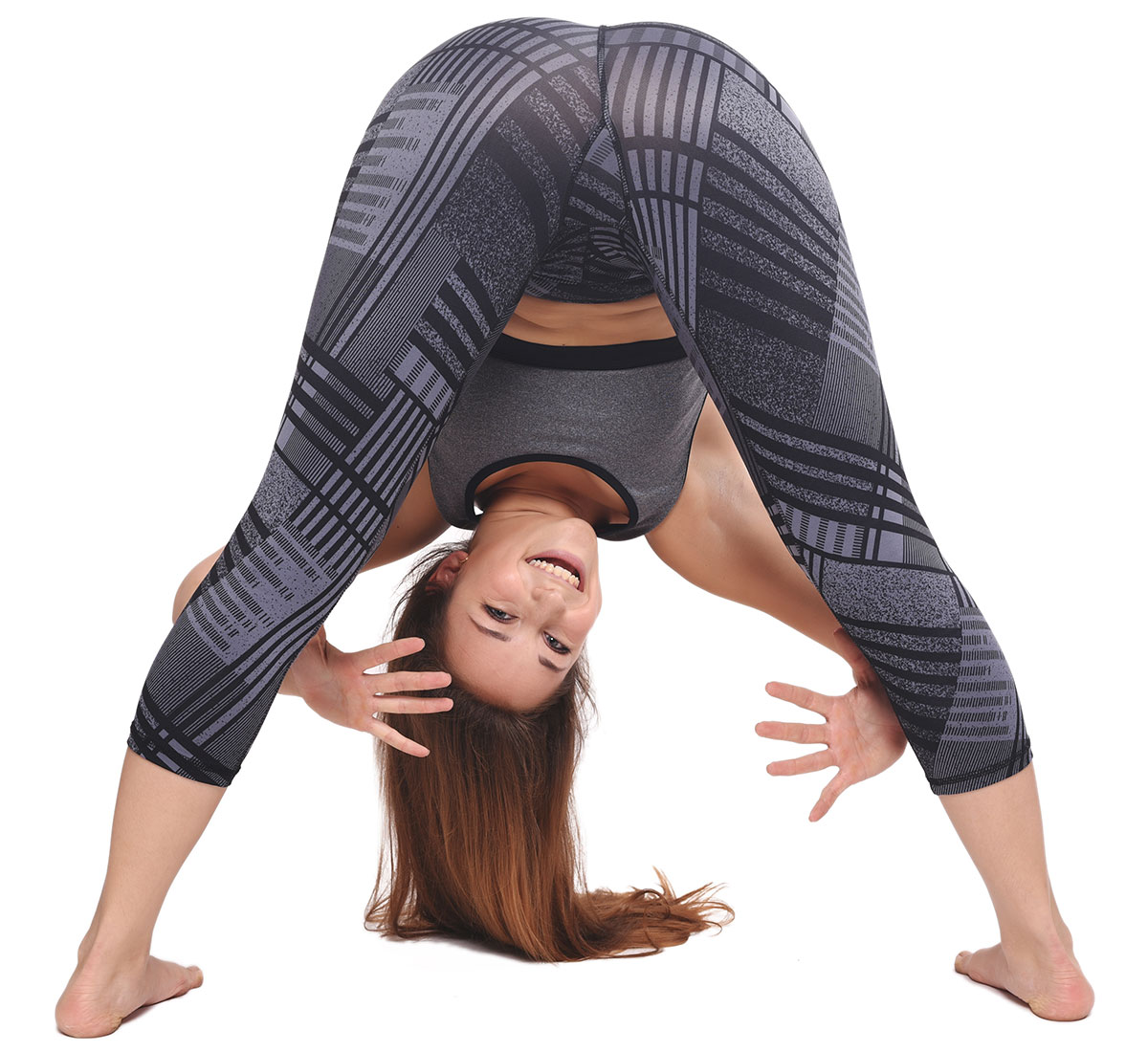Happy lady doing silly stance