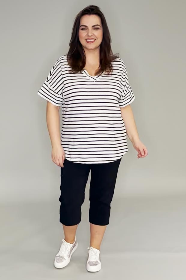 Via Appia striped t-shirt - navy/white