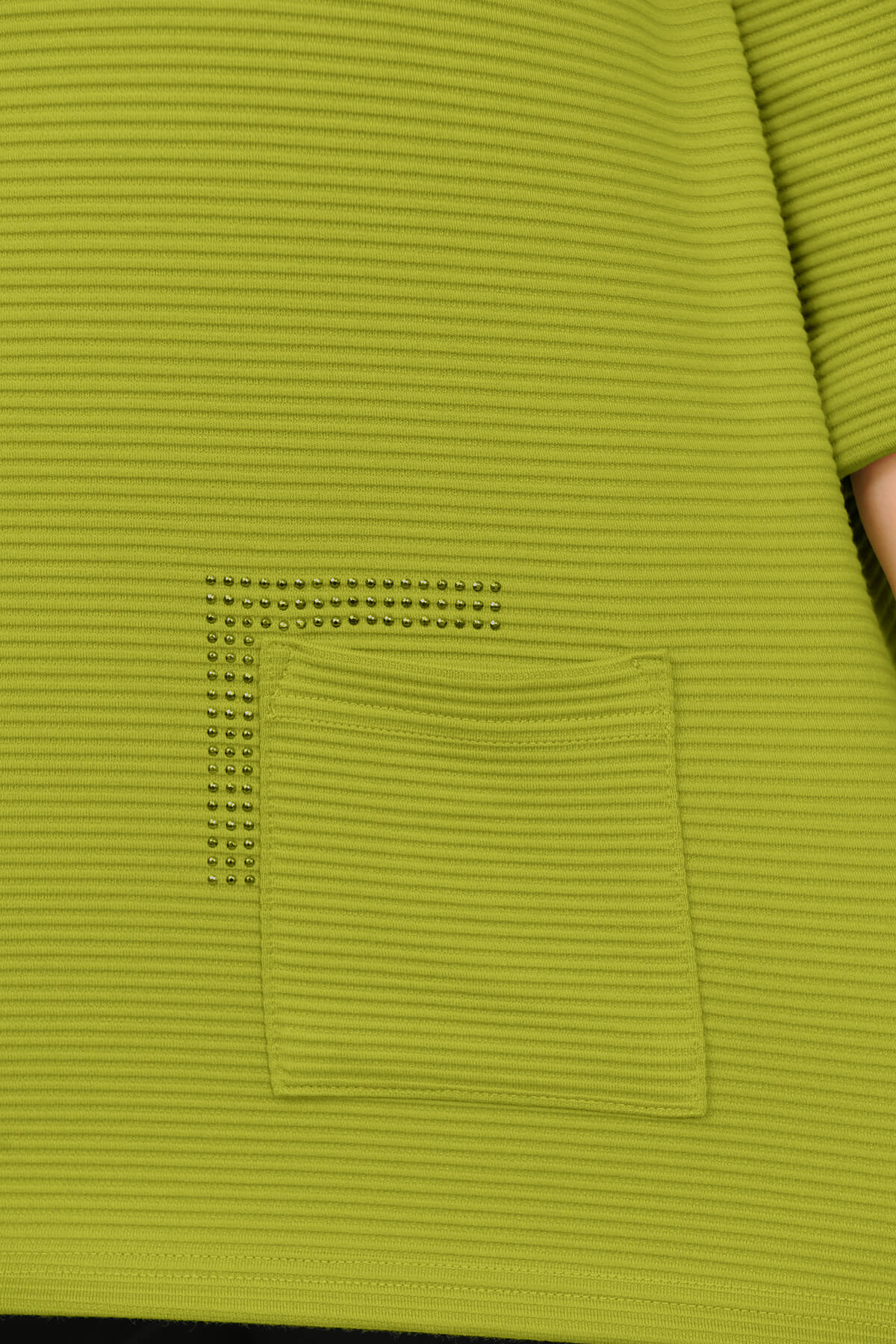 Doris Streich ribbed 'bling' top - Lime