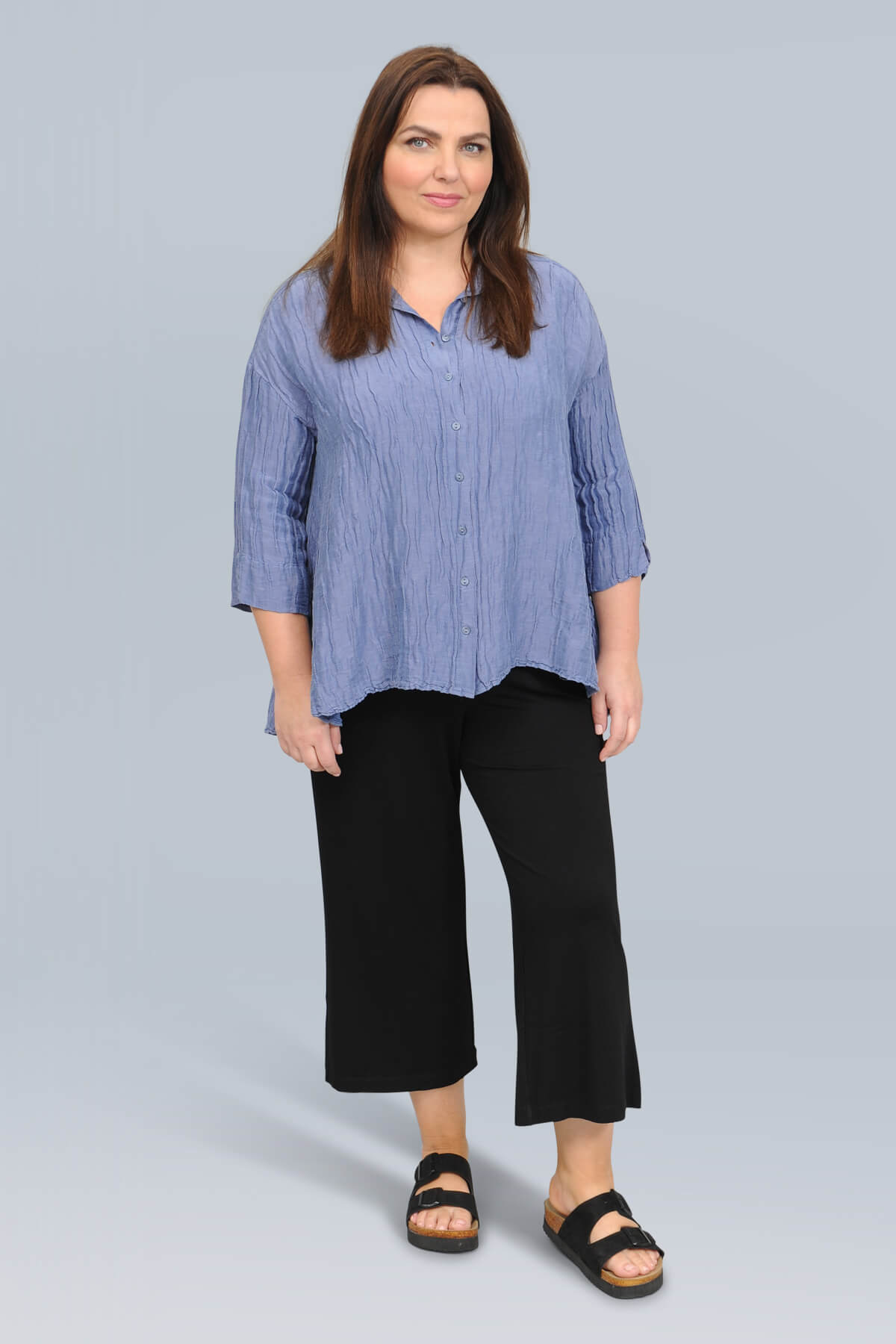 Grizas crinkle shirt - blue nova