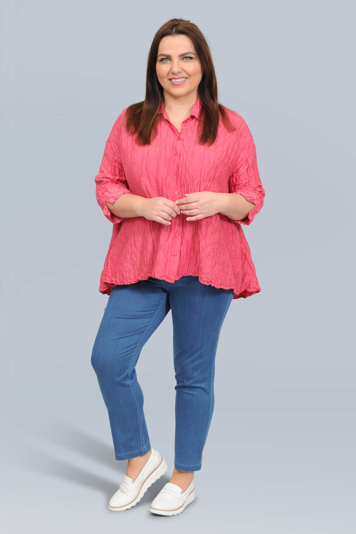 Grizas crinkle shirt - raspberry