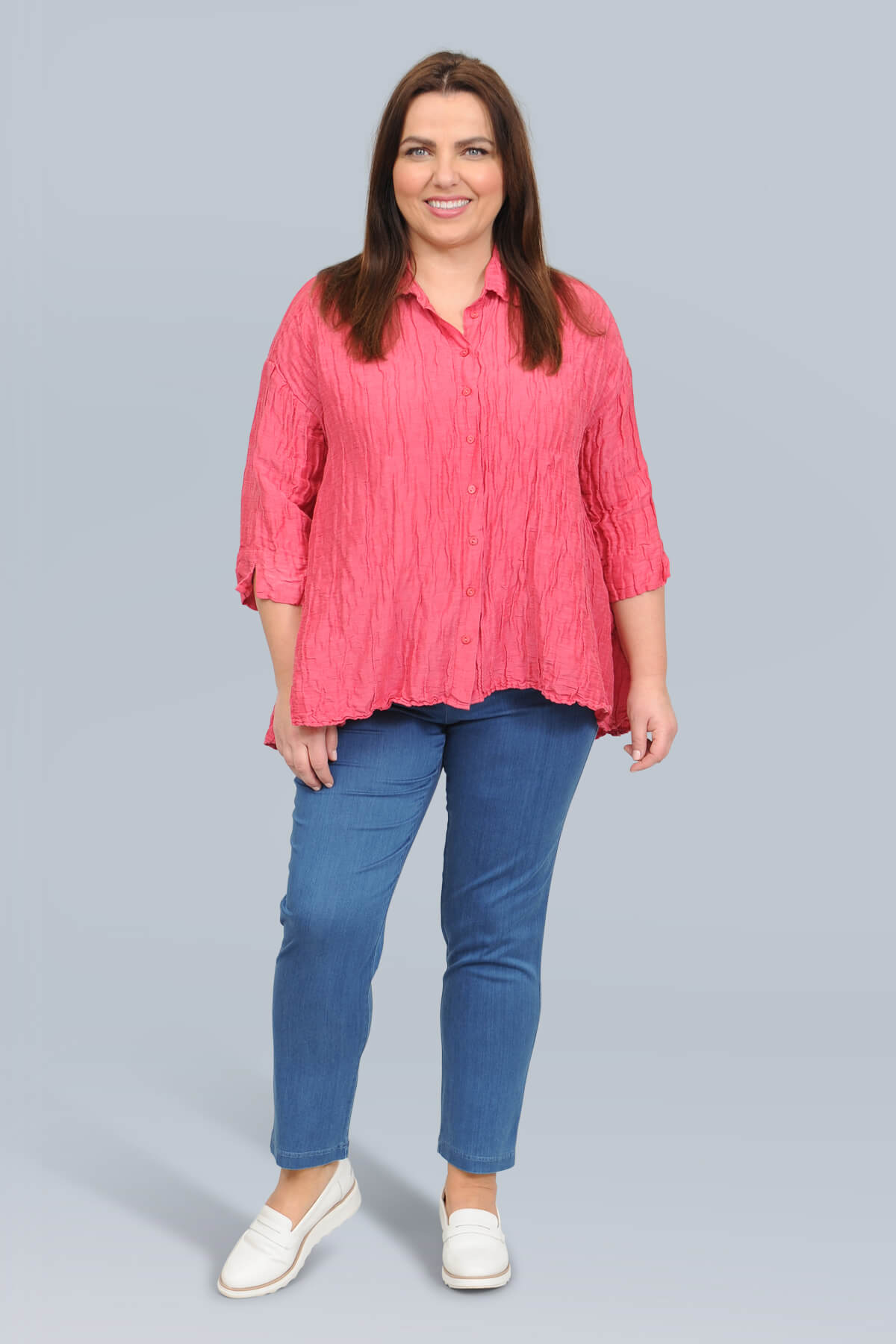 Grizas crinkle shirt - raspberry
