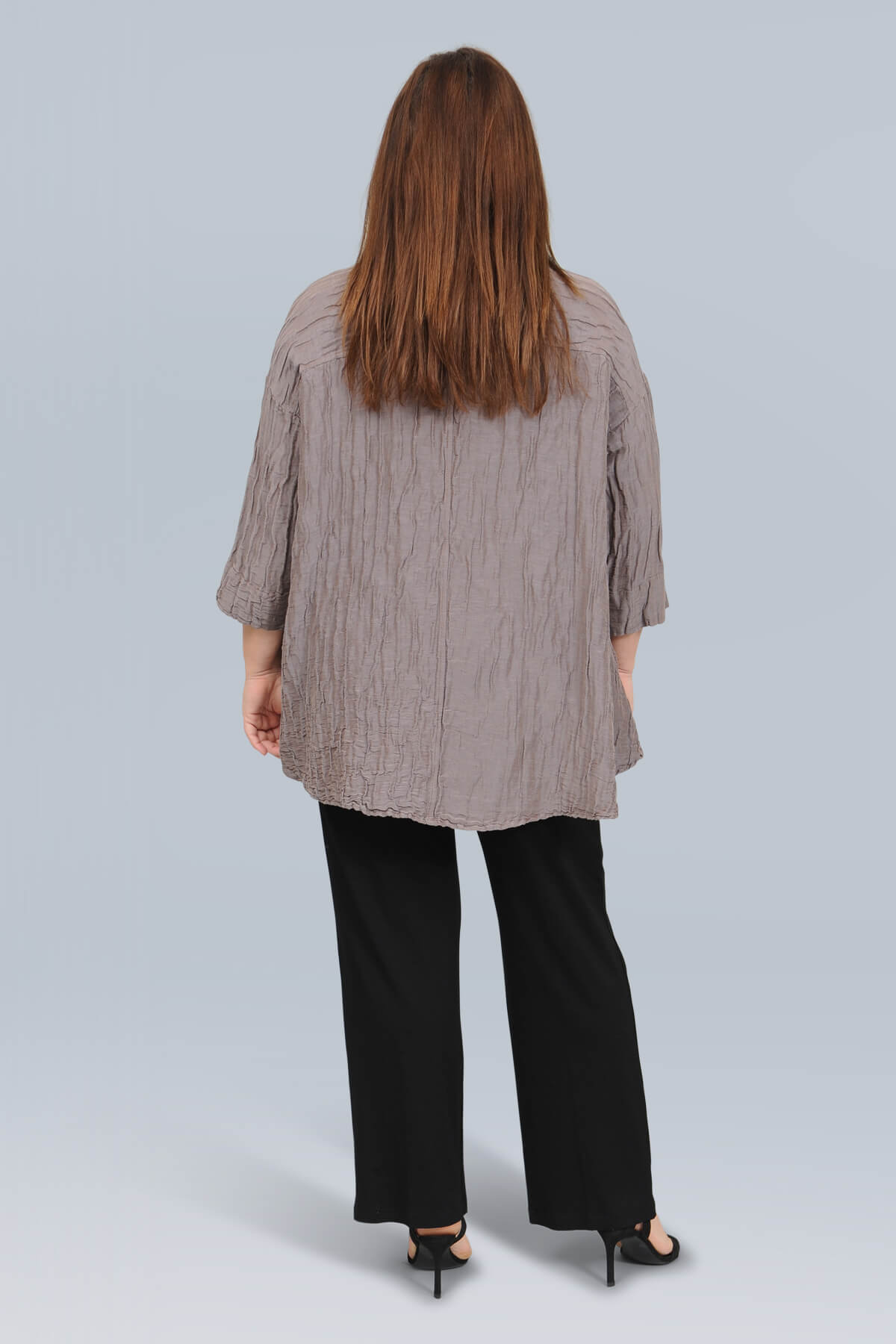 Grizas crinkle shirt - truffle