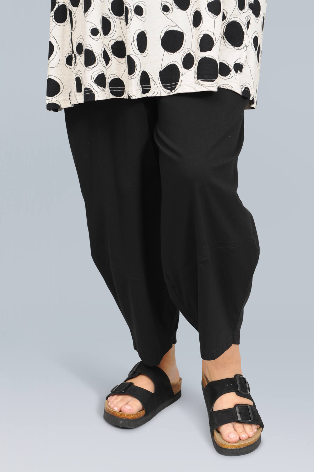 K J Brand barrel leg trousers - black