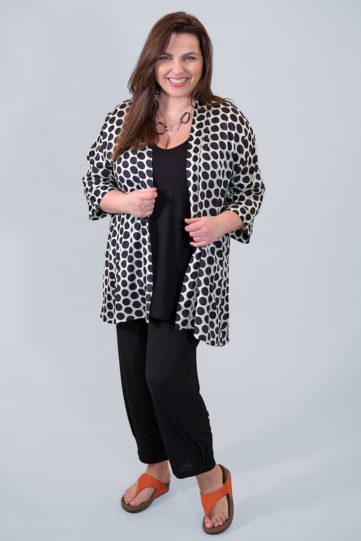 Masai Josslyn spot kimono - black/white