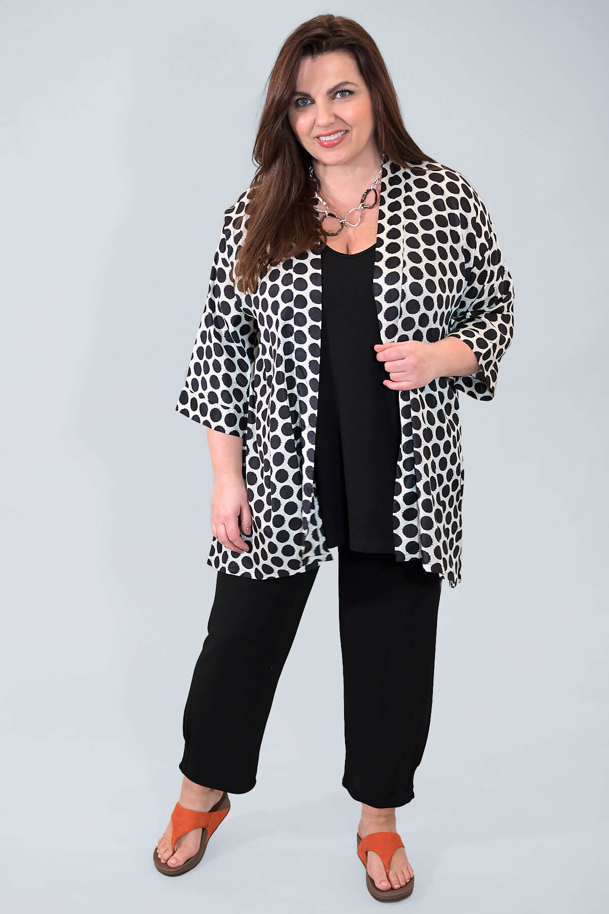 Masai Josslyn spot kimono - black/white
