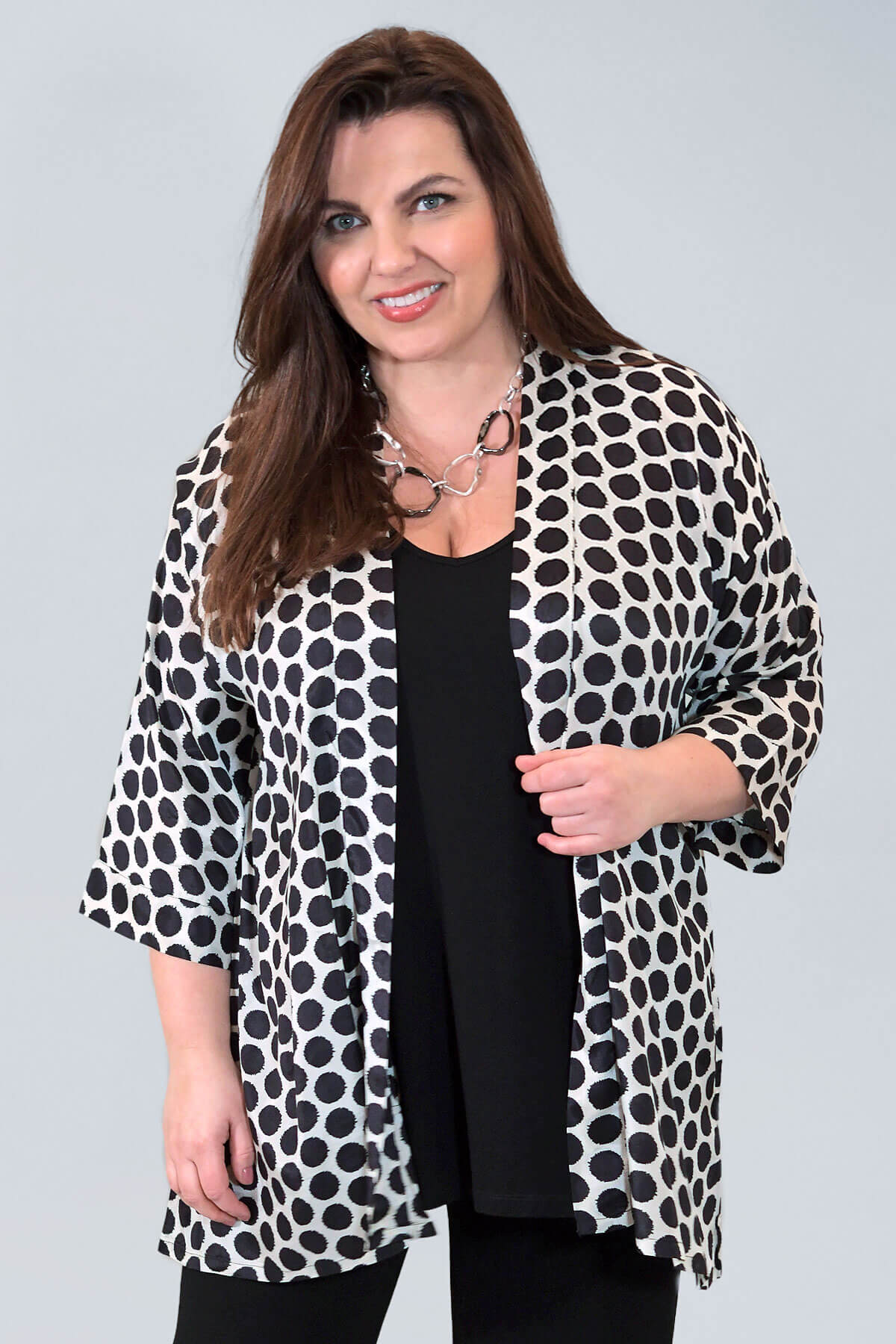 Masai Josslyn spot kimono - black/white
