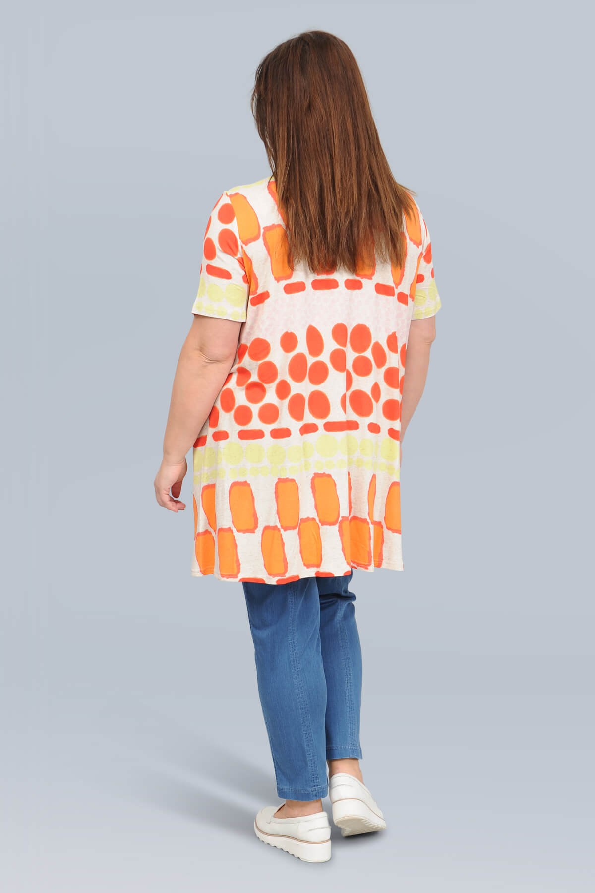 Noen patterned long t-shirt - orange multi