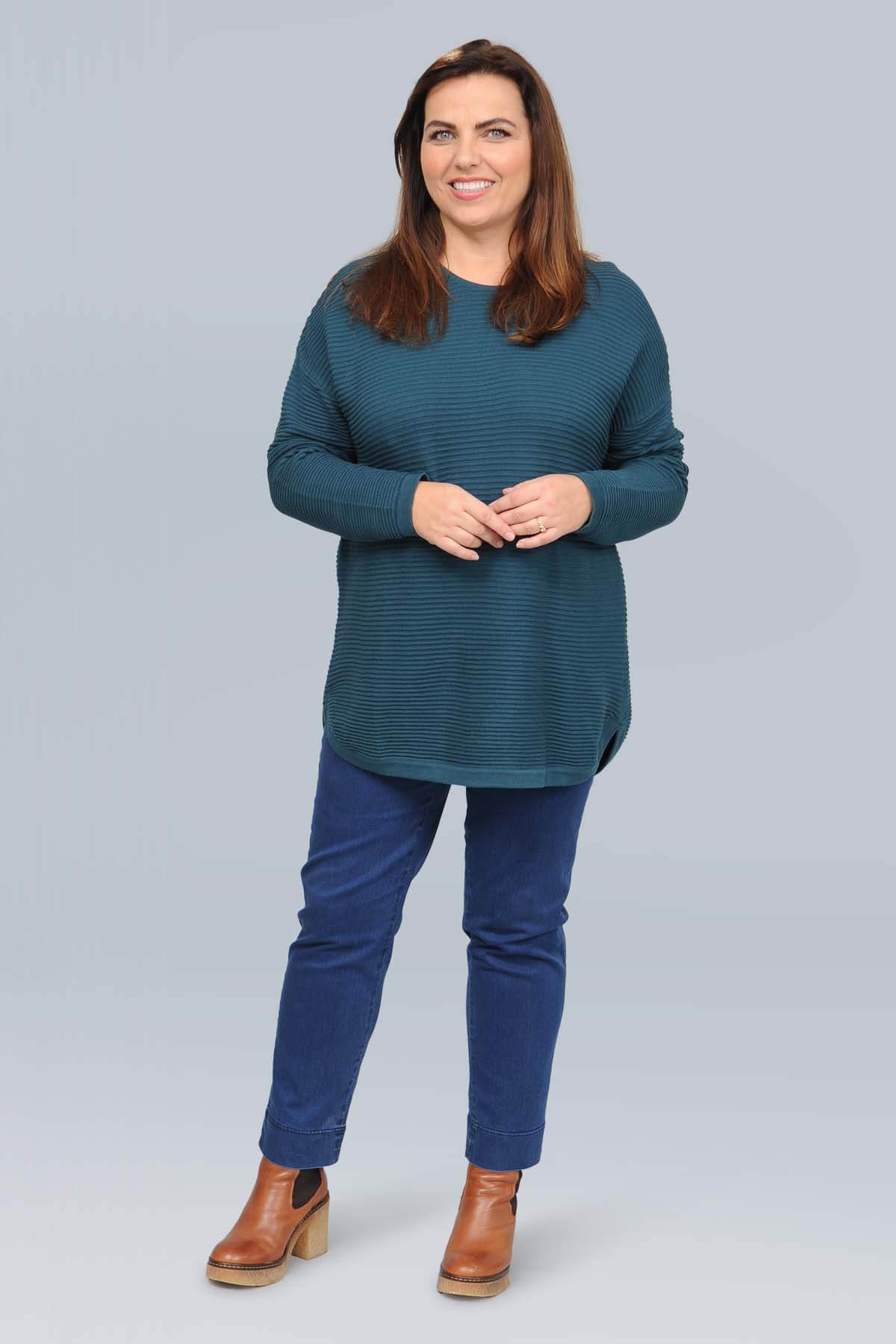 Orientique ribbed jumper - black