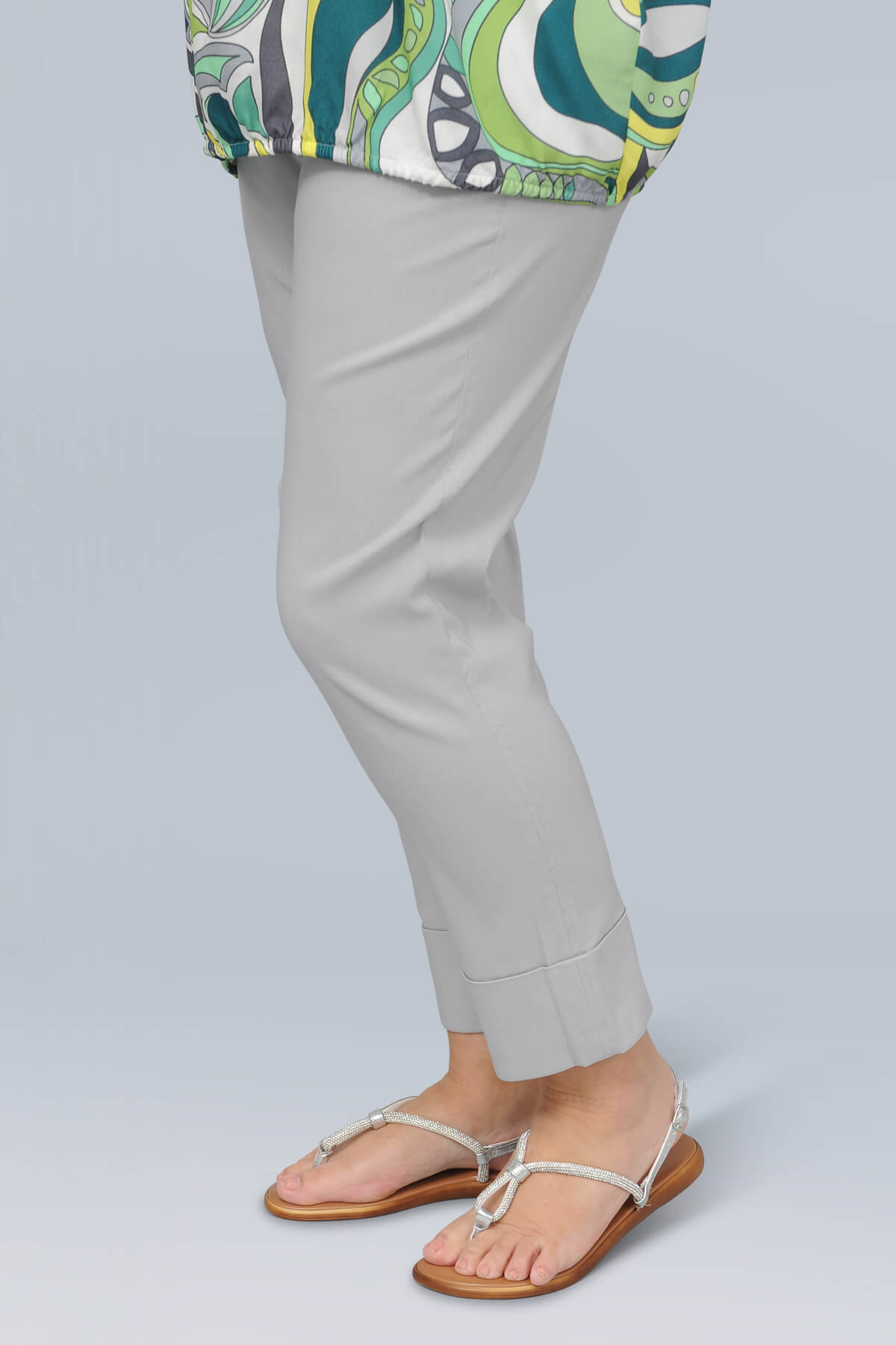 Robell Bella turn up crops - silver