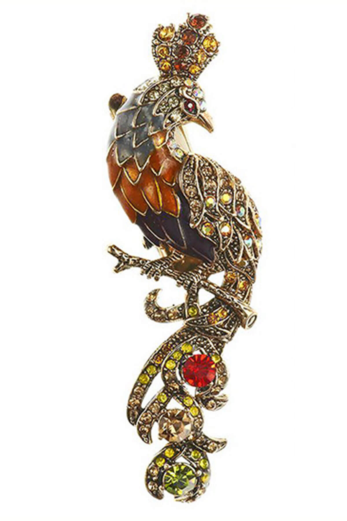 Rosie Fox peacock brooch