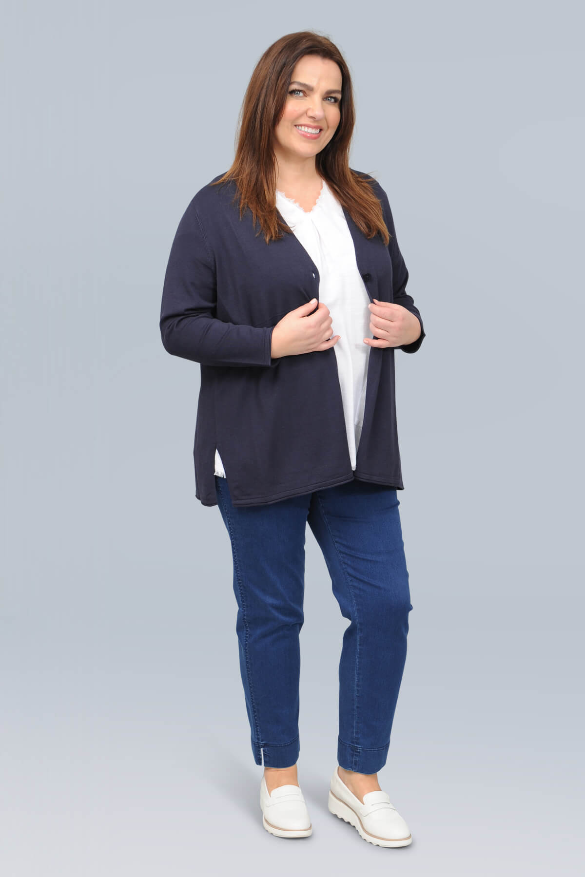 Via Appia one button cardi - navy