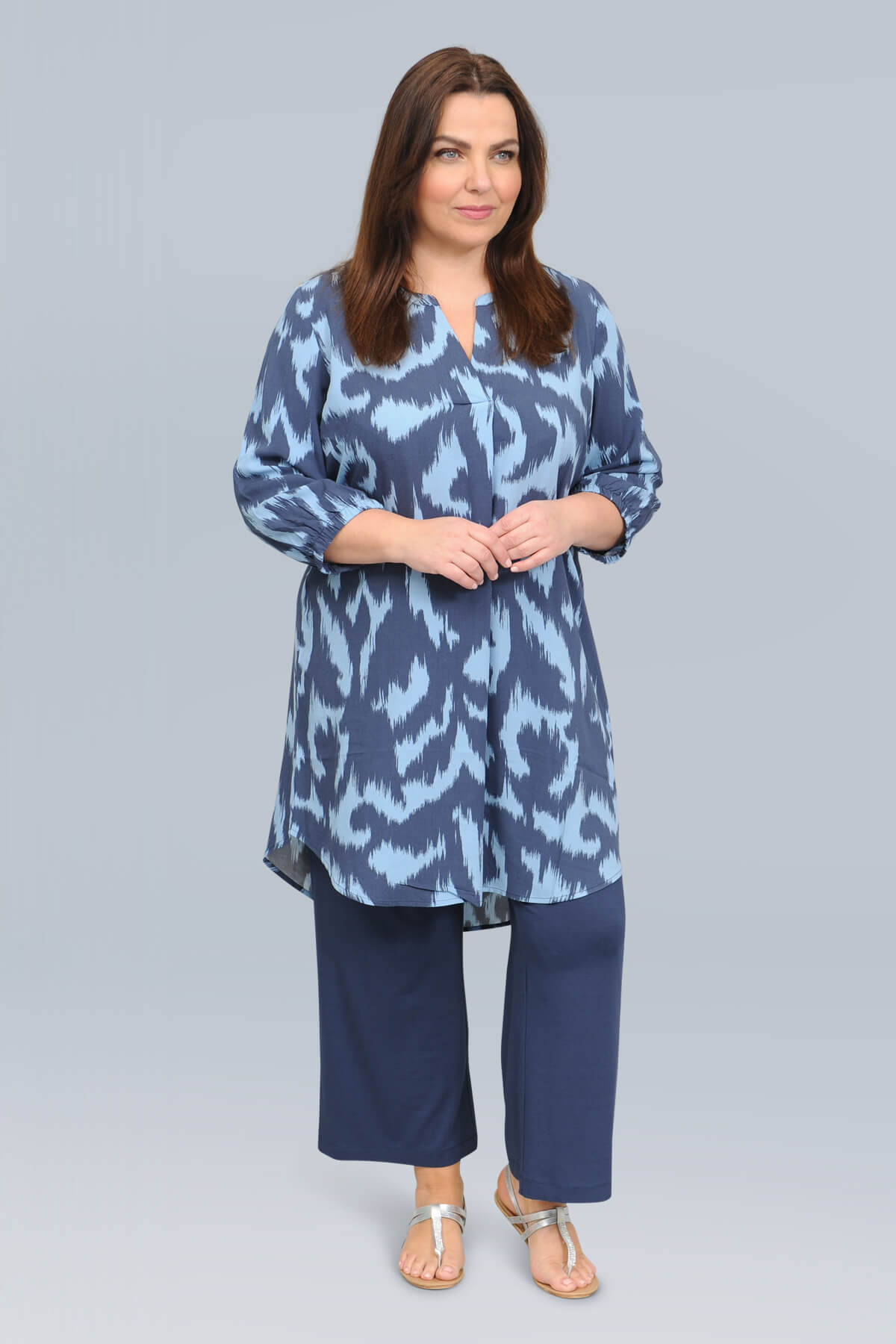 Via Appia long tunic/dress - blues
