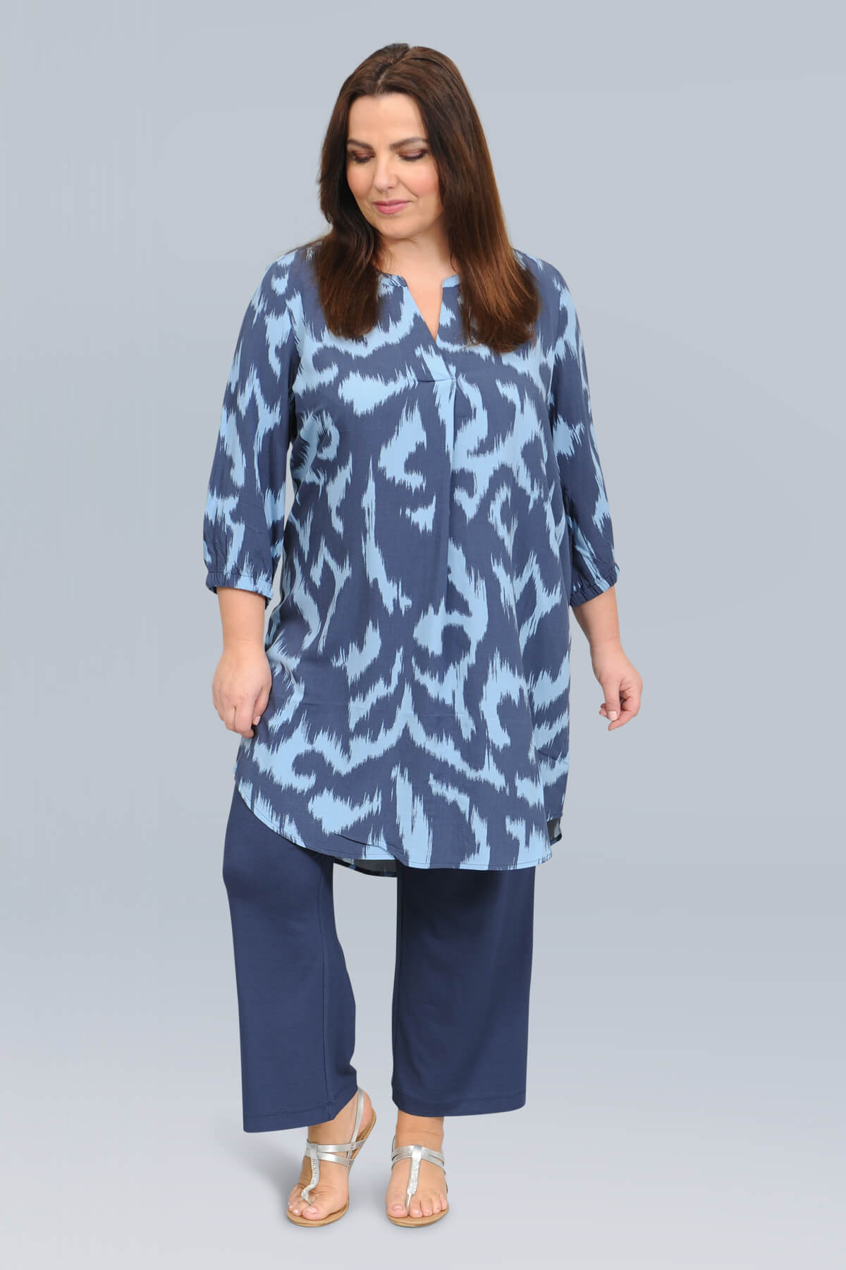 Via Appia long tunic/dress - blues