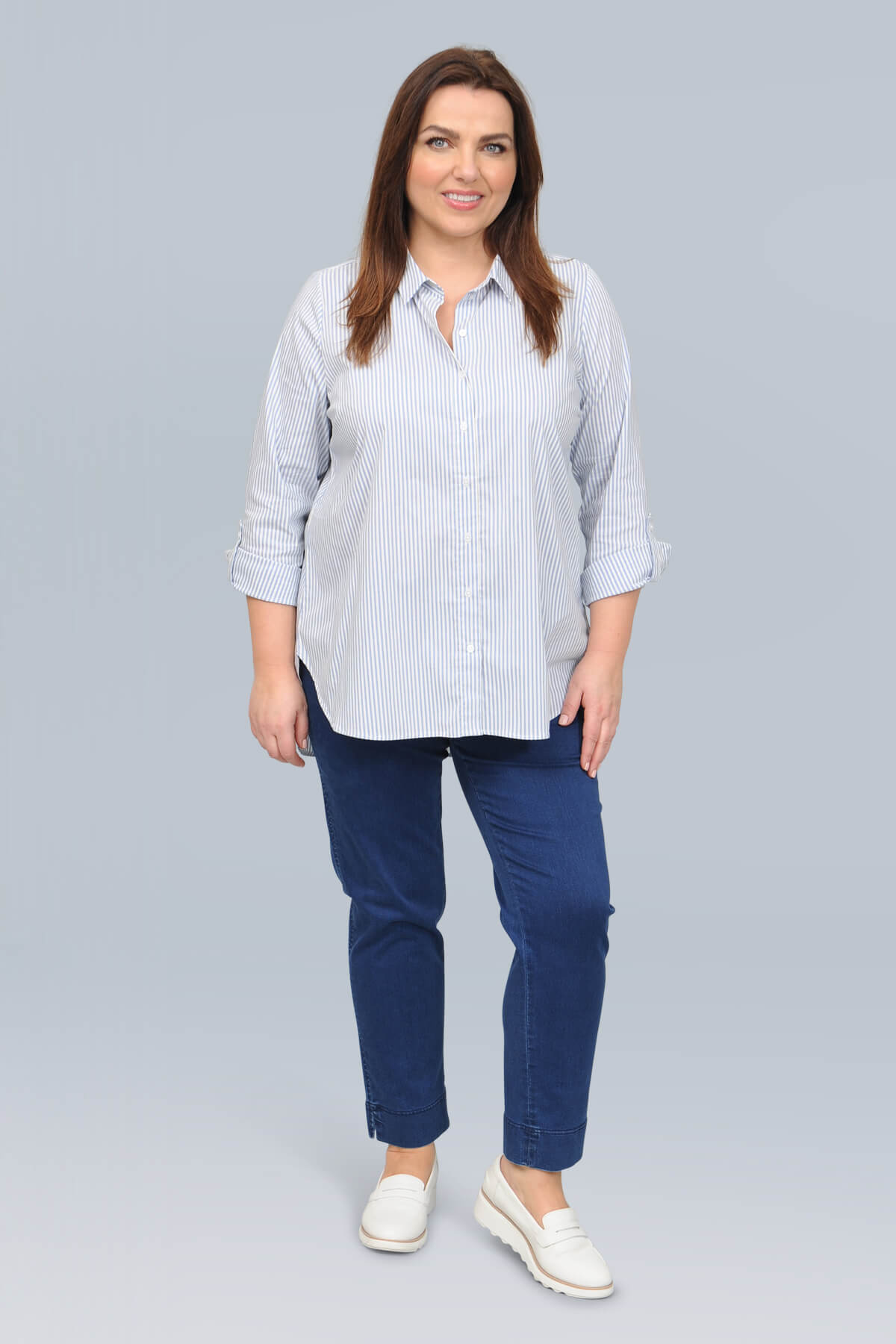 Via Appia striped shirt - blue