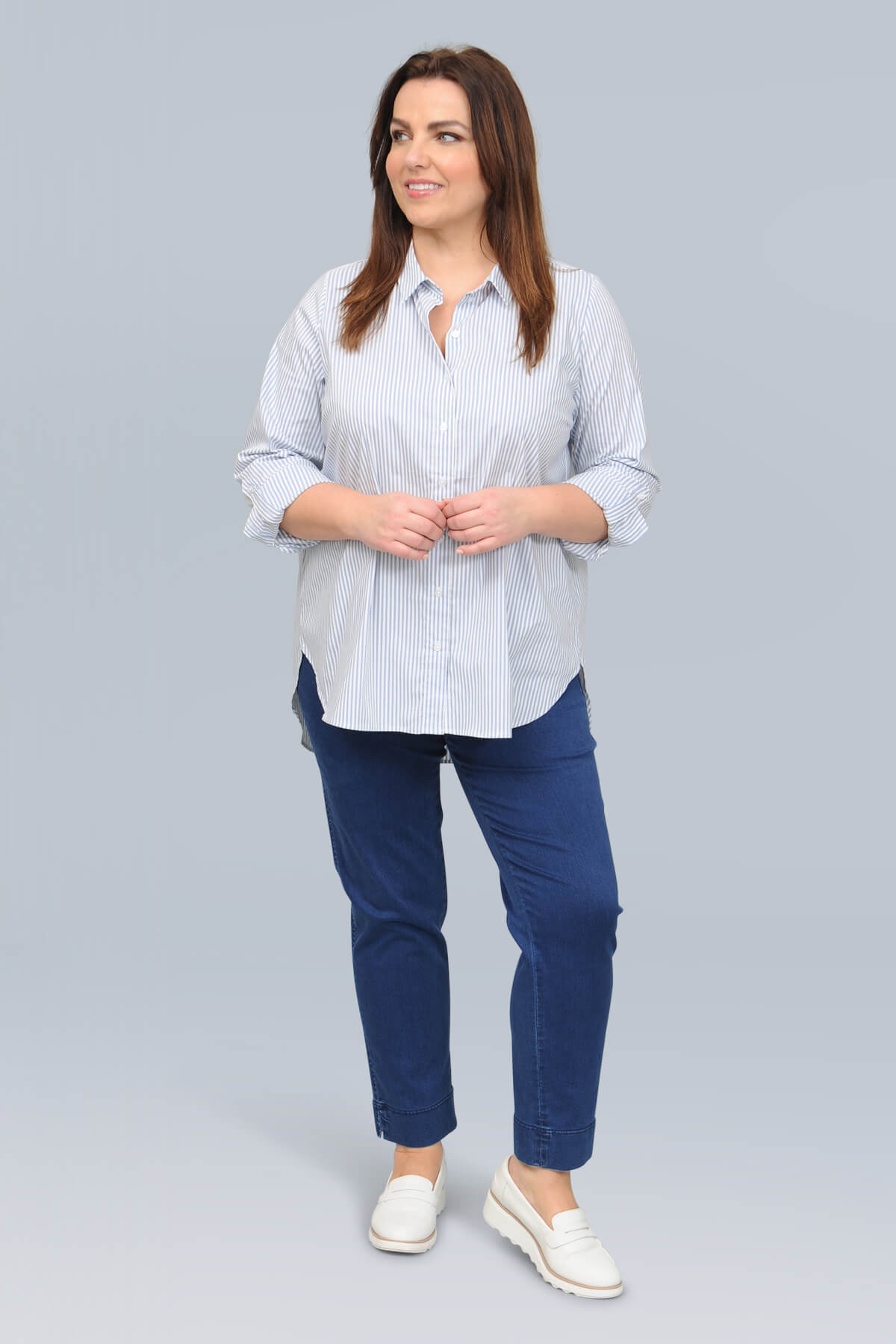 Via Appia striped shirt - blue
