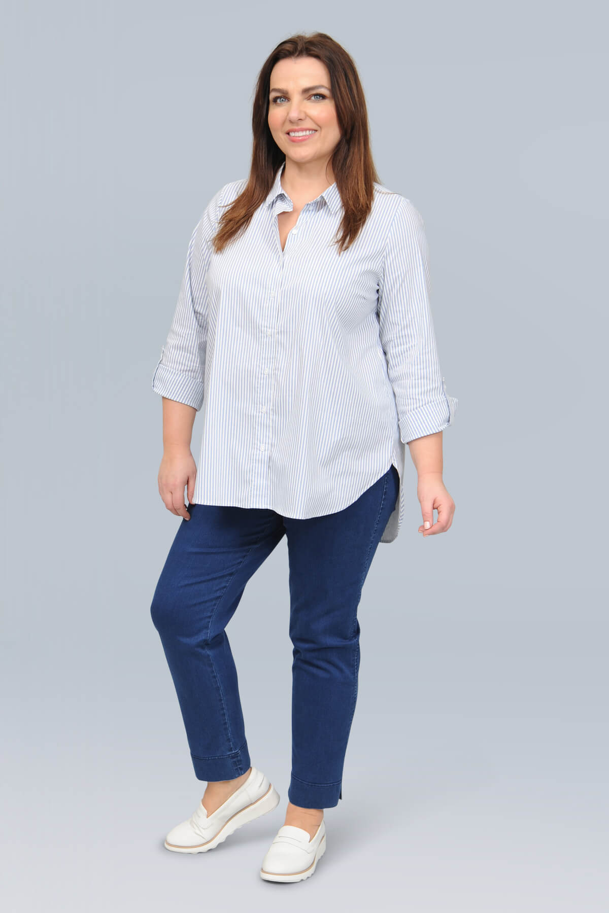 Via Appia striped shirt - blue