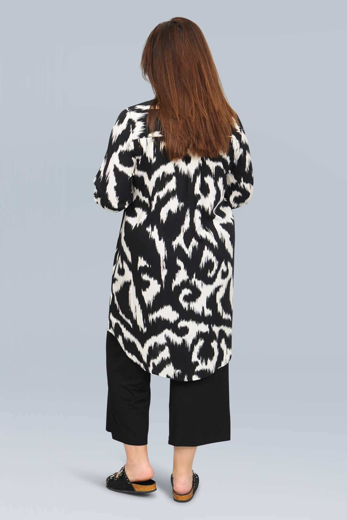 Via Appia long tunic/dress - black/off white