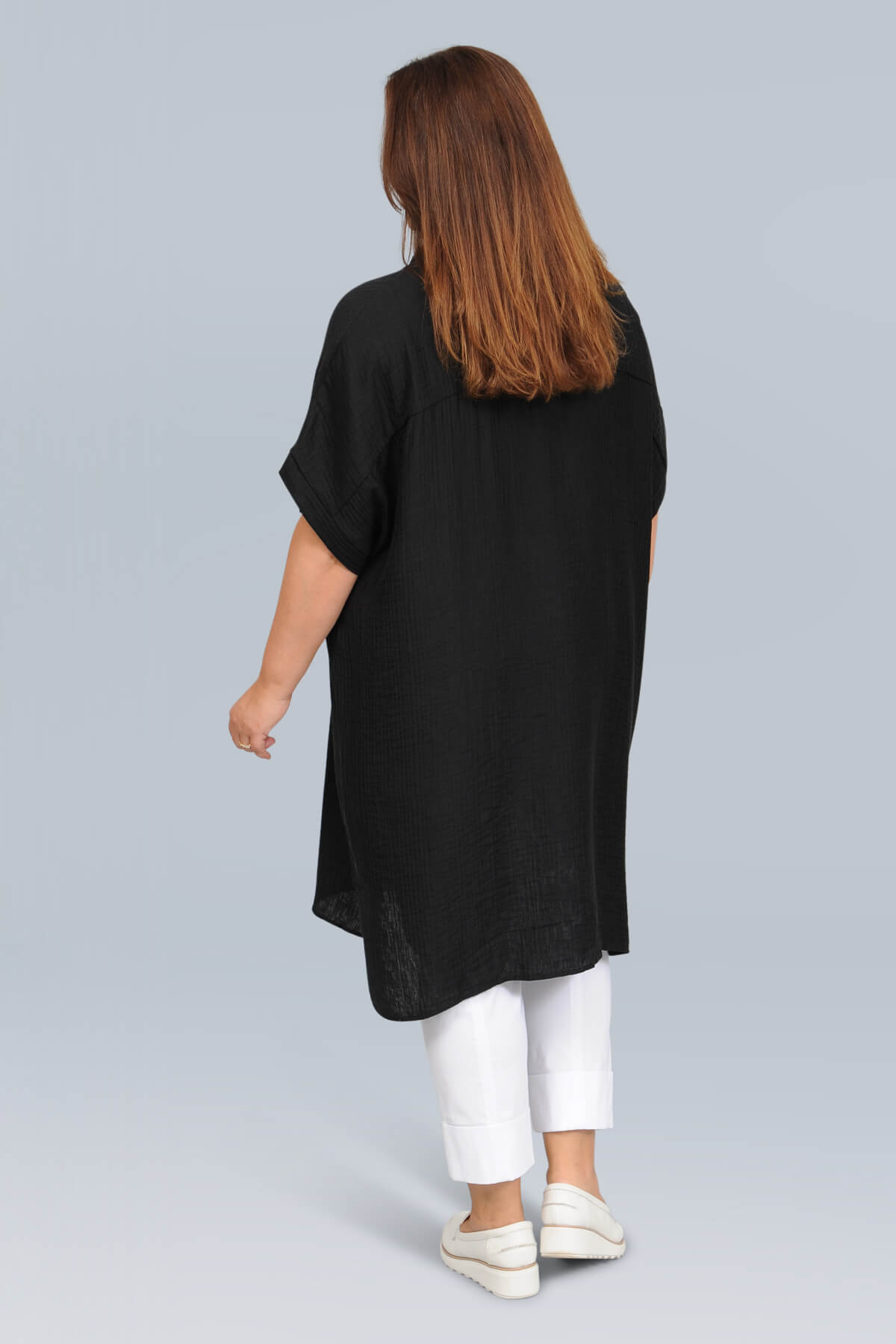 Wasabi Caysa oversized long shirt/dress - black