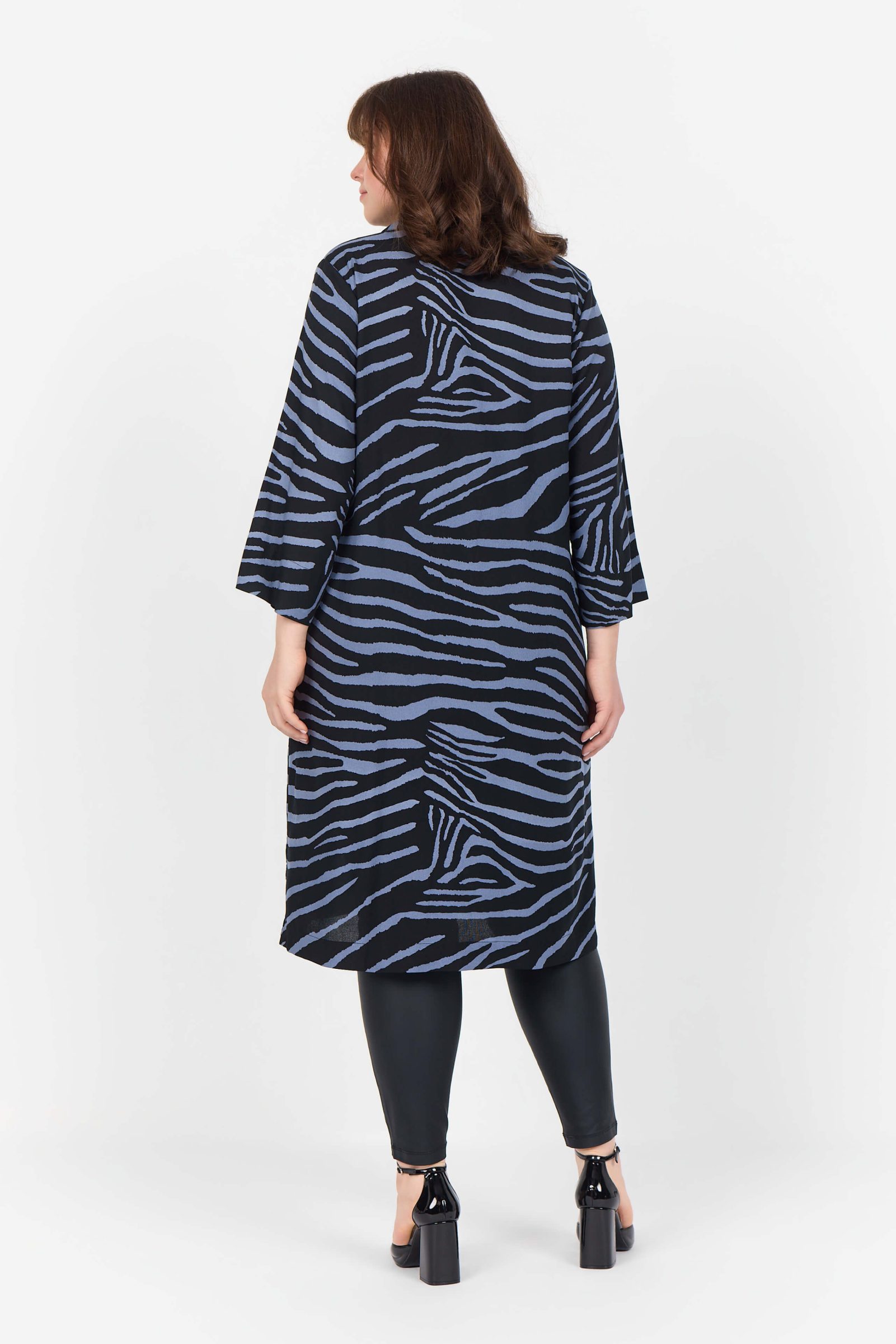 Wasabi Kenja 3 animal print tunic/dress - flint blue combi