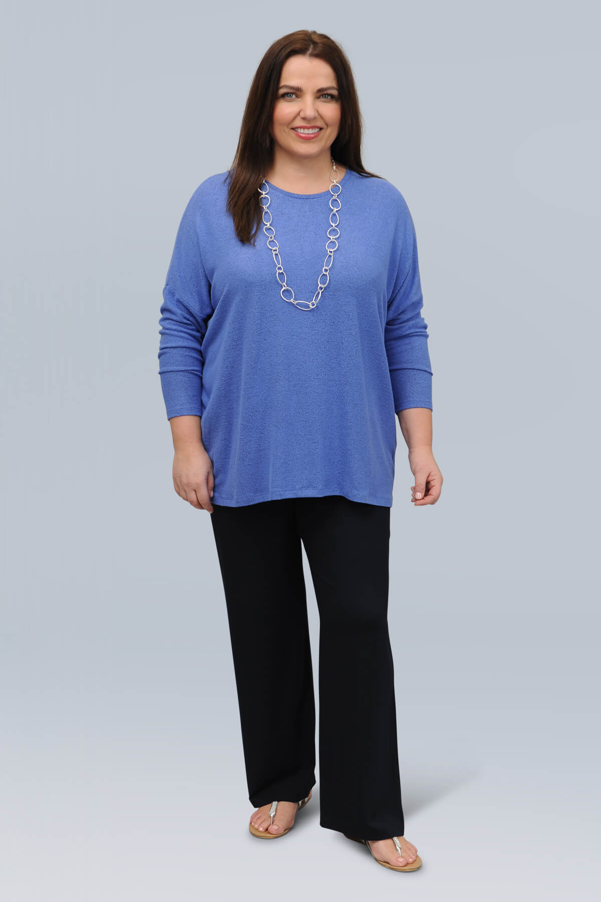 Wasabi Simone 4 batwing jumper - amparo blue